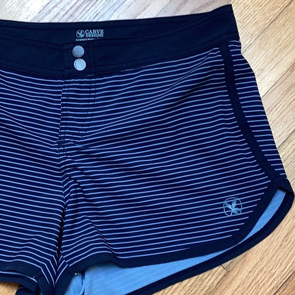 Carve Designs Breakers Blue Striped Board Shorts Women's Size 6 - Picture 2 of 8